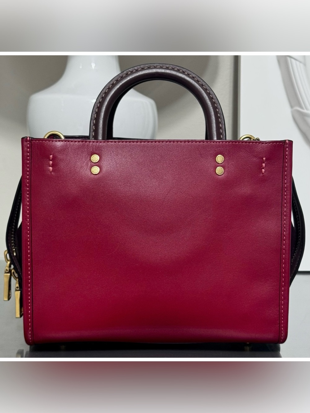 COACH Rogue 25 Brick Red Multi Leather Satchel Crossbody Bag - Picture 3 of 10
